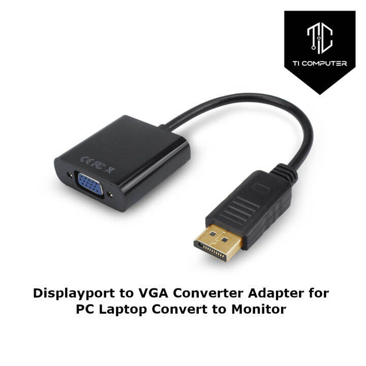 Displayport to VGA Converter Adapter for PC Laptop Convert to Monitor ...