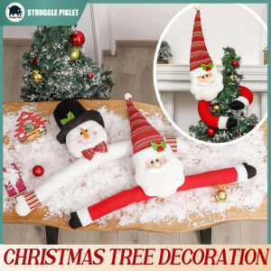 Cartoon Long Arm Santa Claus Christmas Tree Topper Decoration Reusable Decor for XMAS Holiday Party Supply
