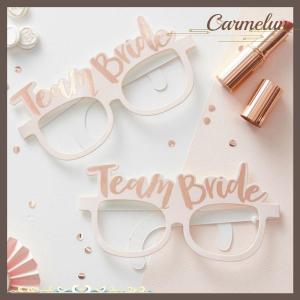 [Carmelun] แก้วกระดาษปาร์ตี้สละโสดเจ้าสาวสีขาวสีโรสโกลด์