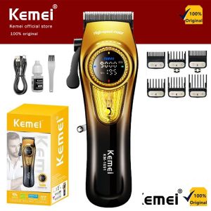 Kemei KM-1691 Professional Hair Clipper for Men - 9000RPM Cordless Cutting Machine with LED Display Low Noise USB Interface & Adjustable Rotation Speed
