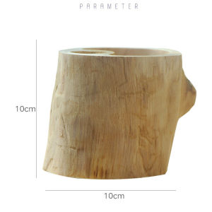 Natural Wood Desk Multi Purpose Use Pen Pencil Cup Holder Stand Office Desk Accessories Supplies Organizer and Makeup Brush HolderCylinder