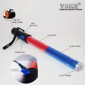 Đèn chỉ huy - Đèn chớp phân luồng giao thông HJ370R-CD - dùng pin sạc