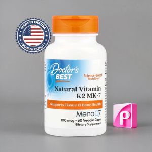 Doctors Best Vitamin K2 MK-7 with MenaQ7 100mcg 60 Veg Caps⁠