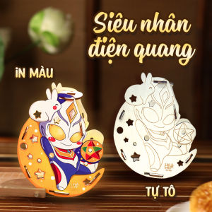 Lồng Đèn Gỗ Trung Thu Trông Trăng Lalamoon Mẫu Mới 2024 - Bộ DIY Tự Vẽ Tô Màu và Làm Đèn Sáng Tạo - Lalala Baby