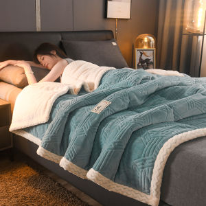 【Super low price】Thick Milk Velvet Warm Blanket for Winter King Size Fleece Sherpa Comforter Cozy Soft Plush Weighted Blanket for Bed Sofa Throws