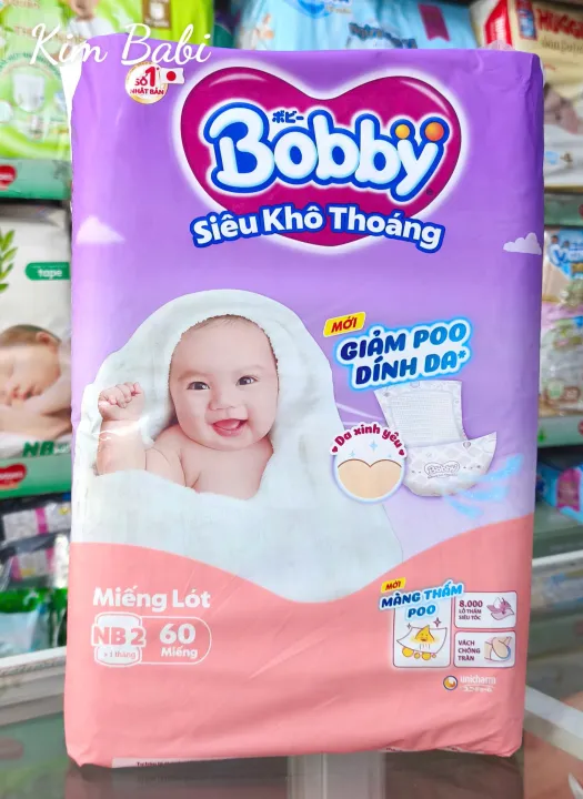 Miếng Lót Sơ Sinh Bobby NB2 60 miếng (Bé 4-8kg)