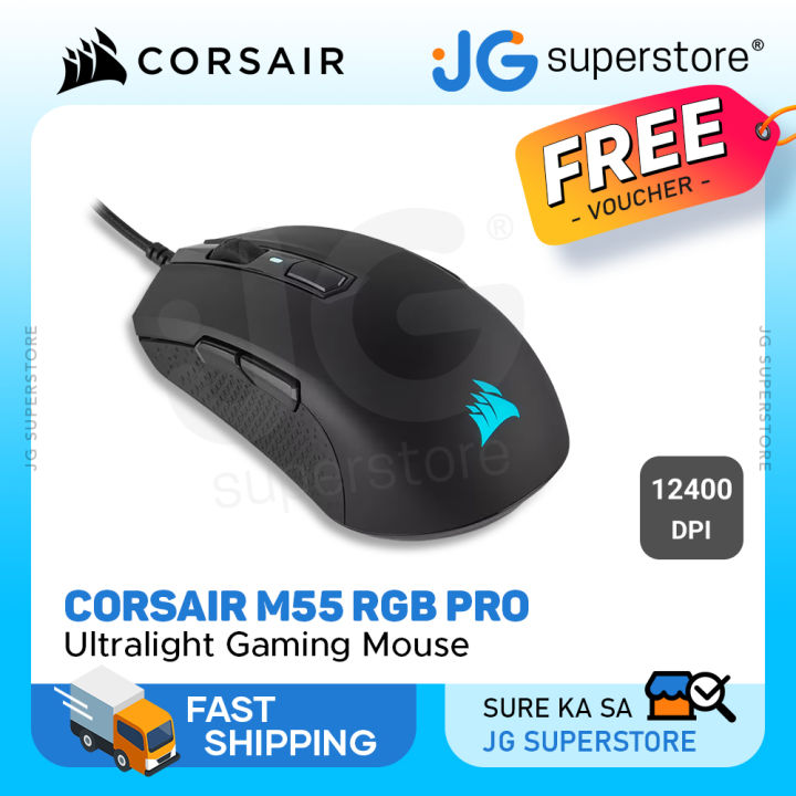 CORSAIR M55 iCUE RGB Pro Wired Optical Gaming Mouse with 12400 DPI