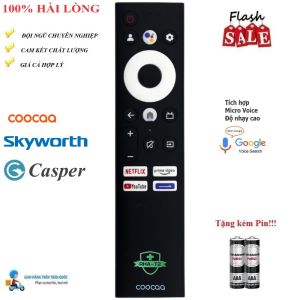 Remote Điều khiển GIỌNG NÓI VOICE TV Coocaa Skyworth Casper NÚT MŨI TÊN XANH TẶNG PIN