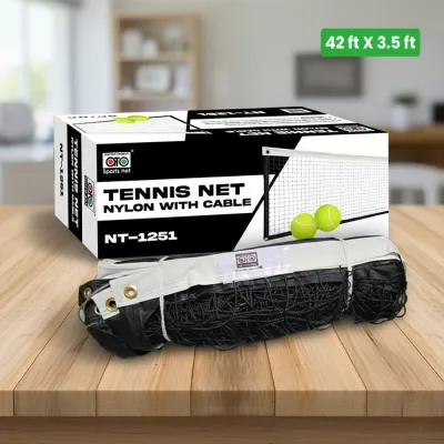 GTO Tennis Net Heavy-Duty Nylon with Cable 42 ft x 3.5 ft NT-1251