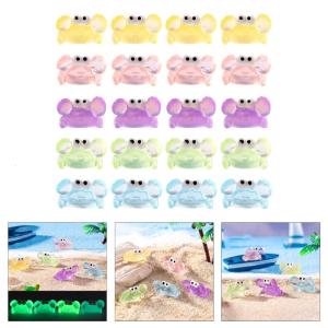 20pcs nhiều màu phát sáng trong tối cua tượng mini nhựa trang trí cho Tabletop bày hàng lên giá chiếu sáng đồ trang trí