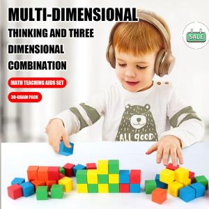 Colorful Early Learning Math & Building Blocks Math link Cube Number Block Educational Toys 30pcs Wooden Cubes 3cm Educational Toy Early Learning Toys