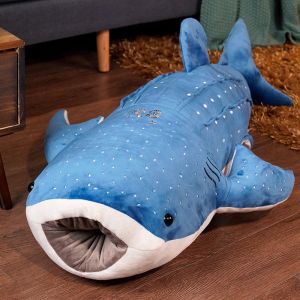 Vixplorn Shark Pillow Whale Plush Toys 55-75cm Big Fish Cloth Doll Shark Stuffed Sea Animals Children Birthday Gift