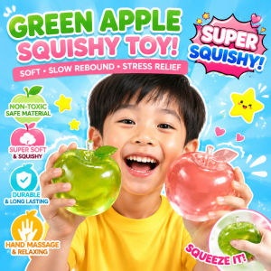 Squishy Green Apple Stress Ball Soft Fidget Sensory Toy Rebound Squeeze Toy for Adults Kids Gift
