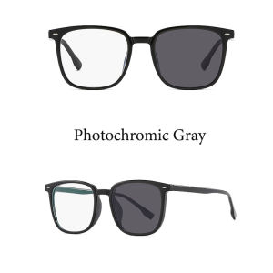 Kacamata Anti Radiasi Photocromic untuk Pria dan Wanita Bingkai Persegi Lensa yang Dapat Diganti