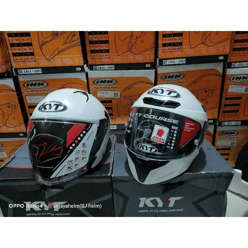 HELM KYT NFJ//HELM KYT TT COURSE WHITE COUPLE 2PASANG HELM NEWS