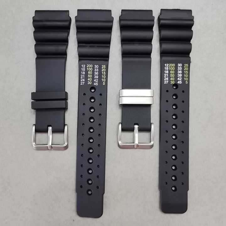 Bracelet Silicone Seiko Pour Montres De Plongée - Largeurs 18/20/22 Mm, Noir, Neuf Sans étiquette