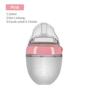 LAKOE PIKO Botol susu Bayi Silikon Leher Lebar botol dengan sedotan