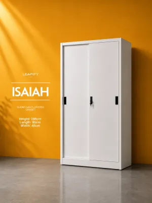 DAVID | Modern Steel Cabinet with 5 layers of Storage in Swing Steel Doors - Minimalist Steel Cabinet Heavy Duty