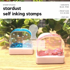 STARDUST PRE-INKED STAMP BLUE OR PINK