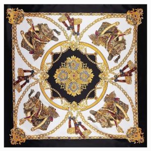 Fashion Scarf Ladies Large Square Scarf 90cm Imitation Silk Scarf Printed Shawl Thin Style For Women