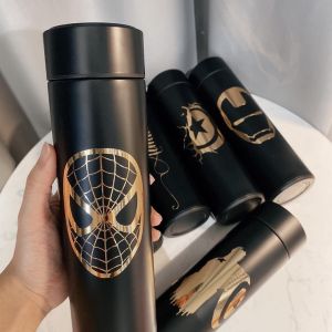 [ Spiderman + Your Name ]  Superhero Led thermos flask Personalized Customize hadiah Birthday gift super hero