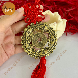 Dây treo kết đồng tâm dây treo đồng xu ngũ phúc lâm môn vật phẩm phong thủy