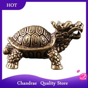 [Chandrae] 3D Brass Dragon Turtle Casting Statue Mini Animal Metal Figurine Home Decor Desktop Craft Sculpture Landscaping Decoration Gift