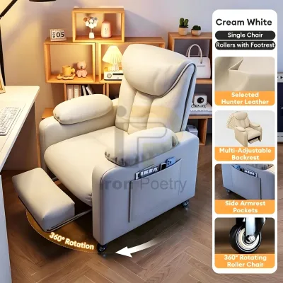lron Poetry.PH Electric Adjustable Sofa Linen Single Reclining Sofa Chair Premium Recliner