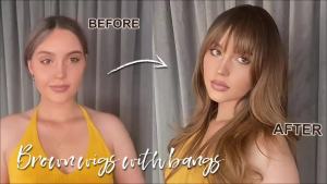N NAYASA Light Brown Wigs for Women Brown Wig with Bangs 24‘’Ombre Brown Wig with Dark Roots Long Layered Wig Heat Resistant Synthetic Wig Natural Looking Wigs for Daily Party Use