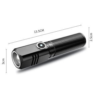 Mini Bright Flashlight USB Rechargeable Outdoor LED Flashlight Camping Fishing Cycling Durable Flashlight