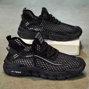 MenS Shoes 2026 New Summer Breathable Thin Hollow Mesh Lightweight Soft Sole Casual Large Size MenS Mesh Shoes