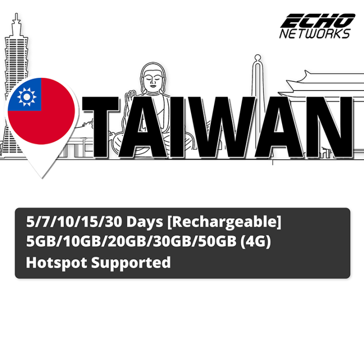 [Taiwan] 5-30 Days | 5GB/10GB/20GB/30GB/50GB(4G) Data SIM Card