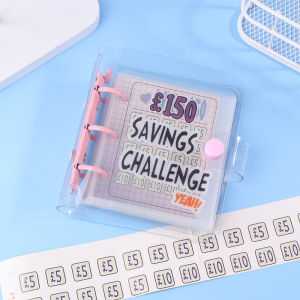 stormtime fE Savings Challenge Mini Binder £150 300 500 2100 5000 Money Saving Binder 3 Holes PVC Binder Notebook Cash Budget Storage Book