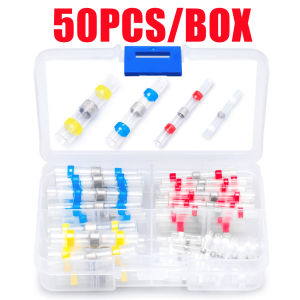 100/50PCS Solder Seal Wire Connectors Heat Shrink Waterproof Butt Connector Kit Insulated Automotive Marine Electrical Wire Terminals