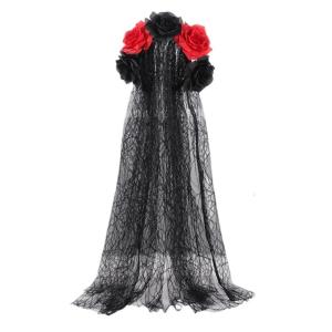 Day of The Deads Florals Headband Dia De Los Muerto Costume Halloween Flower Headpiece Rose Florals Crowns Veils for Womens