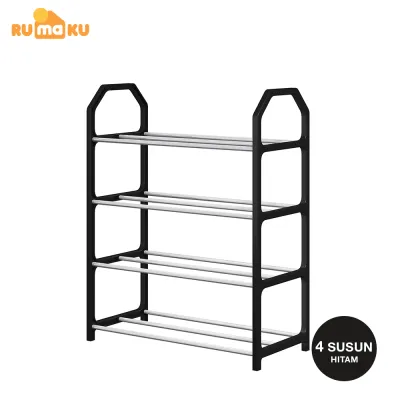 RUMAKU Rak Sepatu Stainless Steel Minimalis 4 5 Susun Kuat Kokoh Modern