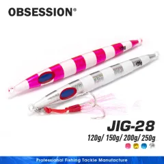 OBSESSION 30G 40G 60G 80G Micro Slow Sink Metal Jigging Mồi Câu Cá Dubstep  With Wing Skin Tuna Mồi Thìa Cá Vược Jig Thuyền Biển Lure