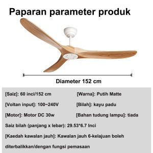 Free shipping to your home! 60-inch ceiling fan 6 speeds silent DC motor 3F* solid wood original wood color fan large ceiling fan with remote control very suitable for living room dining room bedroom home and other applications.