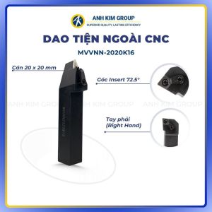 Cán dao tiện ngoài MVVNN Turning holder góc 72.5 độ - CNC ÁNH KIM