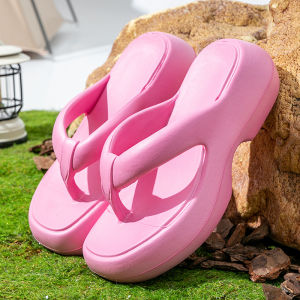 [Free Shipping] WomenS Thick-Soled Flip-Flops Summer 2025 New Style Height-Increasing Non-Slip For Outdoor Wear Beach Sandals