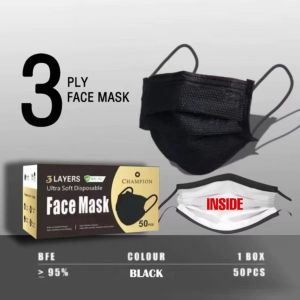 [hot sale] Professional cheap price non Medical Face Mask Disposable HOWMASK 3-Ply Face Mask  Blue Black Denim Blue 50pcs box