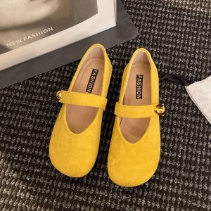 Free Shipping Flat Slip-On Shoes For Women Perfect With Skirts 2026 Spring New Collection Shallow-Toe Single-Strap Design Grandma-Style Flats