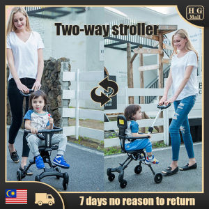 Ready stock 2 way Stroller Magic Stroller 4 Wheels ringan bayi kanak-kanak membeli-belah Magic Stroller stabil troli Fordable Stroller dengan pagar keselamatan