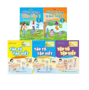 Sách - Combo 5 cuốn: Tập tô tập viết ( Giúp bé tự tin vào lớp 1 ) Và làm quen với toán - Ndbooks