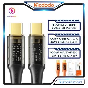 MCDODO CABLE 100W FLASH CHARGING CABLE TYPE C CABLE SUPER FAST CHARGE CABLE TYPE C TO TYPE C CABLE PD CABLE ANDROID CABLE USB C TO USB C CABLE WIRE CABLES