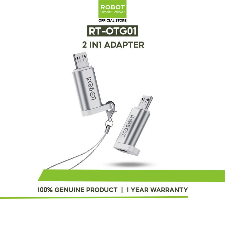 ROBOT รน RT OTG01 RT OTG02 RT OTG03 RT OTG04 หวแปลง 2 IN1 Adapter Micro USB to Type C และ