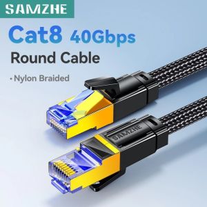 SAMZHE Cat8 Ethernet Cable RJ45 40Gbps 2000MHz High Speed Braided Lan Cable for Wifi Router Laptop