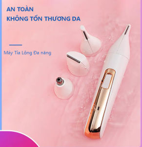 Máy Tỉa Lông 4 trong 1 Tỉa Lông Mày Tỉa Lông Body Vùng Kín Bikini Cạo Lông Mặt Lông Tay Lông Chân Sạc USB Nhỏ gọn Tiện Lợi