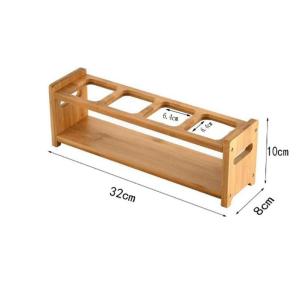 Bamboo-based Kitchen Condiment Bottle Wooden Rack Bamboo Wood Shelf Wooden Oil Bottle Rack