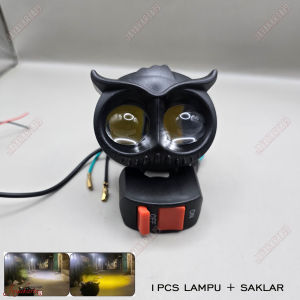 Lampu Owl 2 Mata  Lampu Tembak LED 2 Mata Lampu Tembak Sorot OWL Led Tipe Laser 2 Mata Putih Kuning